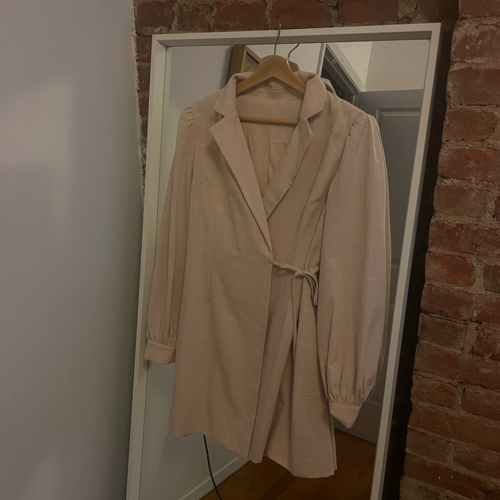 Blush colored blazer style dress